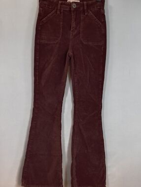 SO Women's corduroy flare pants  rich maroon brown , Size 3/26W